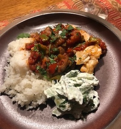 Berbere Fish with Tomatoes and Sweet Peppers