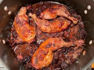 Chicken Legs Braised in Syrah